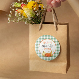 Pegatina Redonda Felices Calabazas de Mantequilla Cubierta de Graci