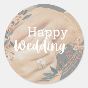 Pegatina Redonda Felices etiquetas pegatinas bodas accesorios bodas