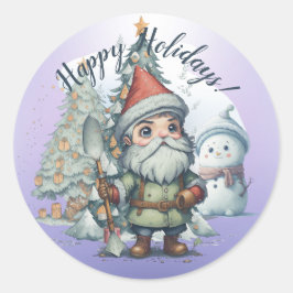 Pegatina Redonda Felices Fiestas