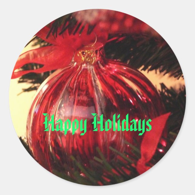 Pegatina Redonda Felices Fiestas (Anverso)