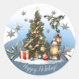 Pegatina Redonda ¡Felices Fiestas!
