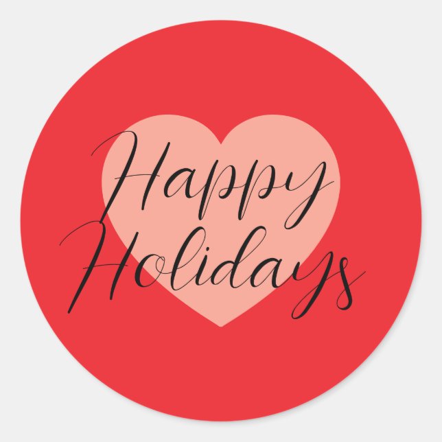 Pegatina Redonda Felices Fiestas Feliz Navidad Navidad Navidad Tiem (Anverso)