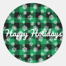 Felices fiestas l Snowflakes Green Buffalo Plantad