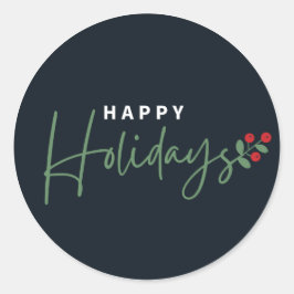 Pegatina Redonda Felices Fiestas Modernas