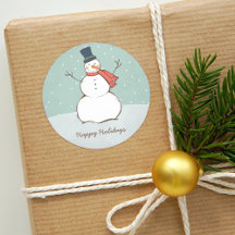 Felices Fiestas Muñeco de Nieve Invierno Aqua Vint