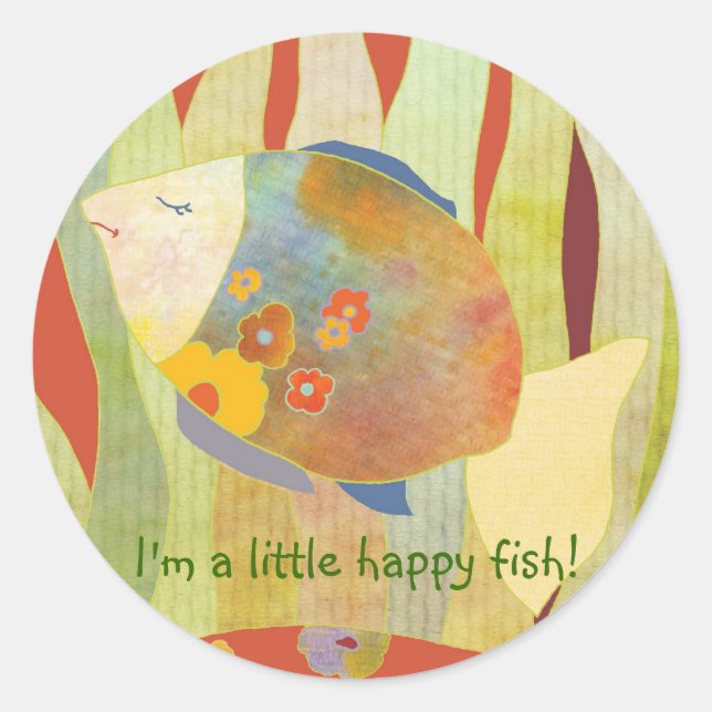 Pegatina Redonda Felices Flores (Anverso)