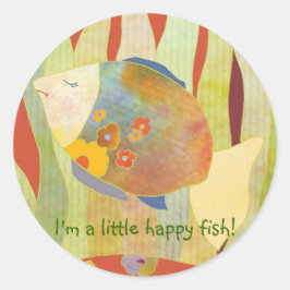 Pegatina Redonda Felices Flores