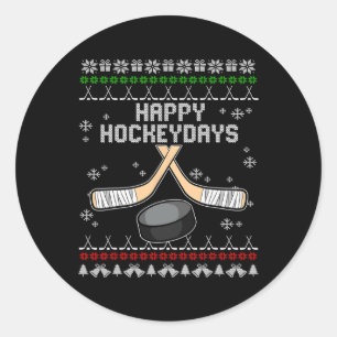 Pegatina Redonda Felices Hockeydays Navidades feos Pajama Guay Hock