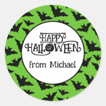 Felices murciélagos de Halloween sembra verde negr