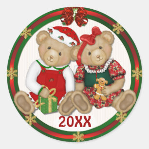Pegatina Redonda Felices Navidad 20XX de Beary