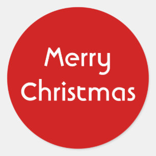 Pegatina Redonda Felices Navidad. Diseño simple. Personalizado