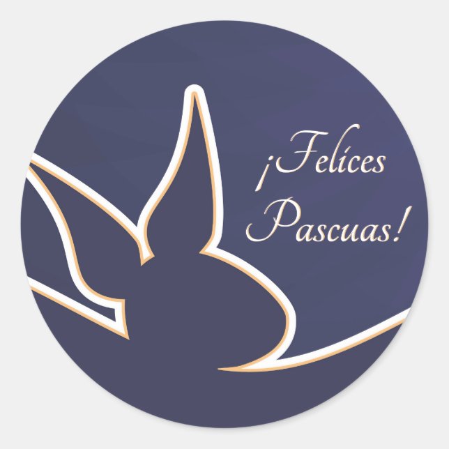 Pegatina Redonda Felices Pascuas | Happy Easter Runder Aufkleber (Anverso)