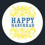 Pegatina Redonda Felices Pegatinas de feriado de Hanukkah<br><div class="desc">¡Feliz Hanukkah!</div>