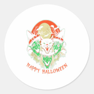Pegatina Redonda Felices Testigos de diseño de disfraces de Hallowe