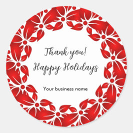 Pegatina Redonda Felices vacaciones Gracias Personalizado