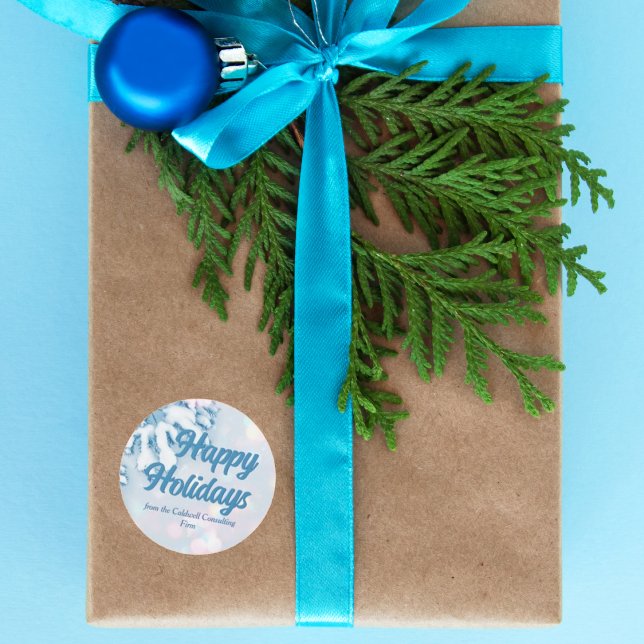 Pegatina Redonda Felices vacaciones Personalizado Hermoso Copo de N (Subido por el creador)