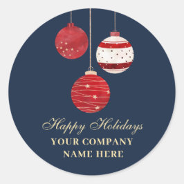 Pegatina Redonda Felices vacaciones Watercolor Business