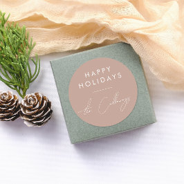 Pegatina Redonda Felices vacaciones y Navidades de nombres de famil