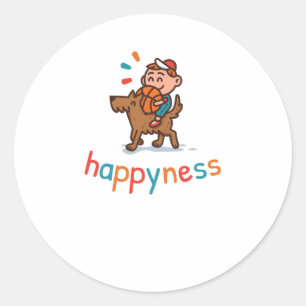 Pegatina Redonda Felicidad