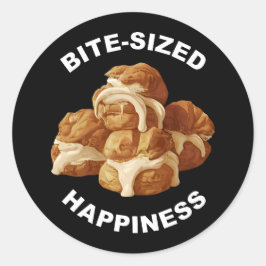 Pegatina Redonda Felicidad al tamaño de las cometas Profiteroles