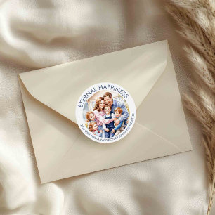 Pegatina Redonda Felicidad eterna para niños y adultos