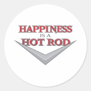 Pegatina Redonda Felicidad Hot Rod