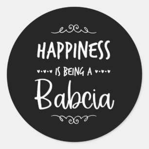 Pegatina Redonda Felicidad siendo una abuelita polaca