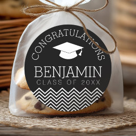 Pegatina Redonda Felicidades Graduado Graduación PUEDES EDITAR COLO