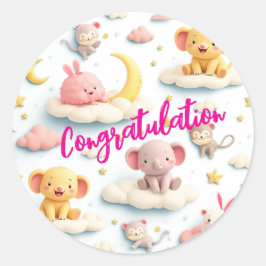 Pegatina Redonda felicitación