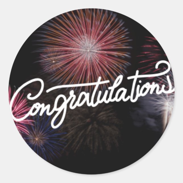 Pegatina Redonda felicitación (Anverso)