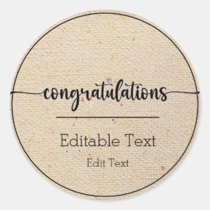 Pegatina Redonda Felicitaciones