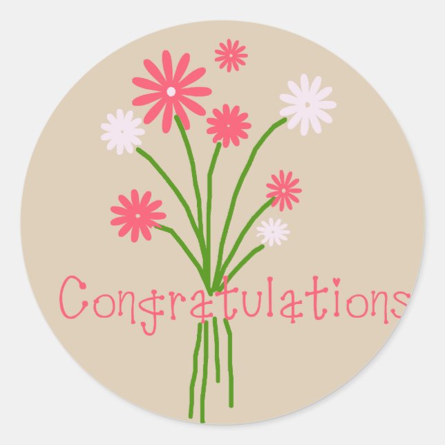 Pegatina Redonda Felicitaciones (Anverso)