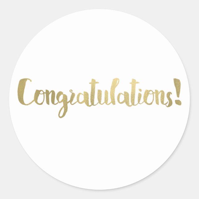 Pegatina Redonda Felicitaciones de papel de oro Escritura moderna G (Anverso)