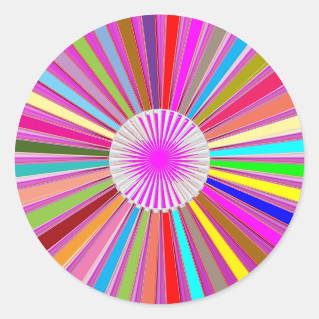 Pegatina Redonda FELICITACIONES : Decoración de trofeos y ruedas es (Anverso)