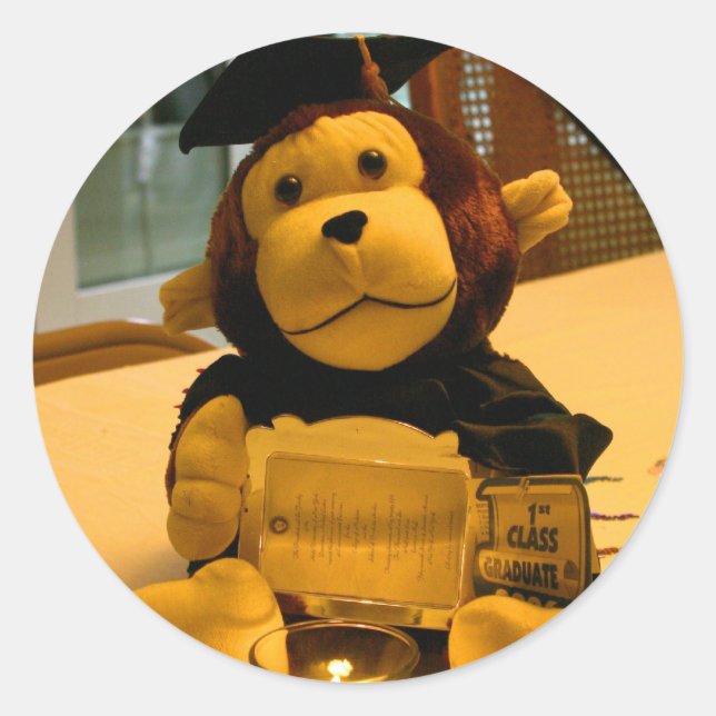 Pegatina Redonda ¡Felicitaciones, Grad! (Anverso)