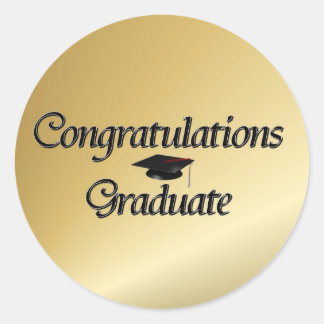 Pegatina Redonda Felicitaciones Graduado
