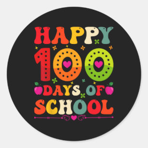 Pegatina Redonda ¡Felicitaciones Por Completar 100 Días De Escuela!