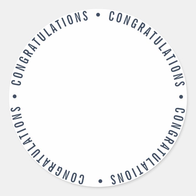 Pegatina Redonda Felicitaciones por la bandera norteamericana de Es (Anverso)