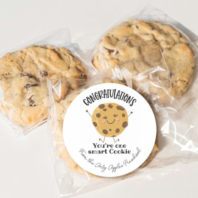 Pegatina Redonda felicitaciones que eres una galleta inteligente (Subido por el creador)
