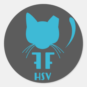 Pegatina Redonda Felinas olvidadas de la hoja de logotipos de HSV p