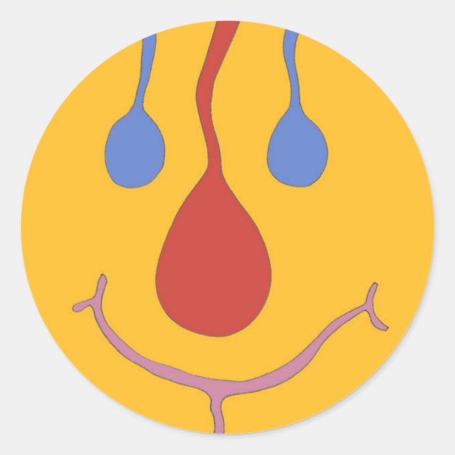 PEGATINA REDONDA FELIZ (Anverso)