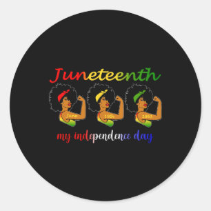 Pegatina Redonda Feliz 10 de junio es mi Día de la Independencia Ne