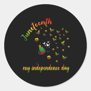 Pegatina Redonda Feliz 10 de junio es mi Día de la Independencia Ne