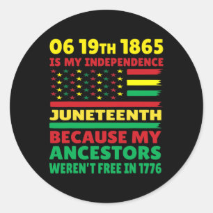 Pegatina Redonda Feliz 10 de junio es mi Día de la Independencia Ne
