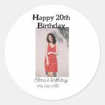 Feliz 20 cumpleaños foto simple moderna mínima