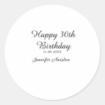 Feliz 30 cumpleaños agregar fecha elegante simple