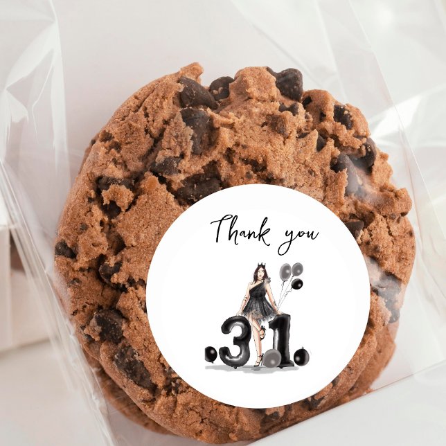 Pegatina Redonda feliz 31 cumpleaños, (Subido por el creador)