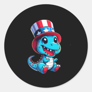 Pegatina Redonda Feliz 4 De Julio Día De La Independencia Hombres M