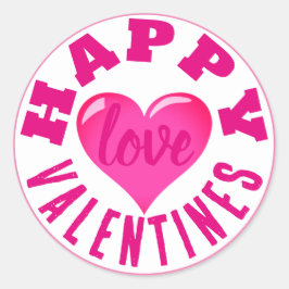Pegatina Redonda Feliz amor de San Valentín