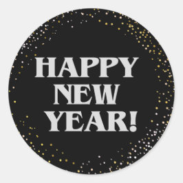 Pegatina Redonda Feliz Año Nuevo